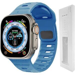 Soft Silicone Strap Compatible with Apple Watch Band For Ultra Sport Wristband